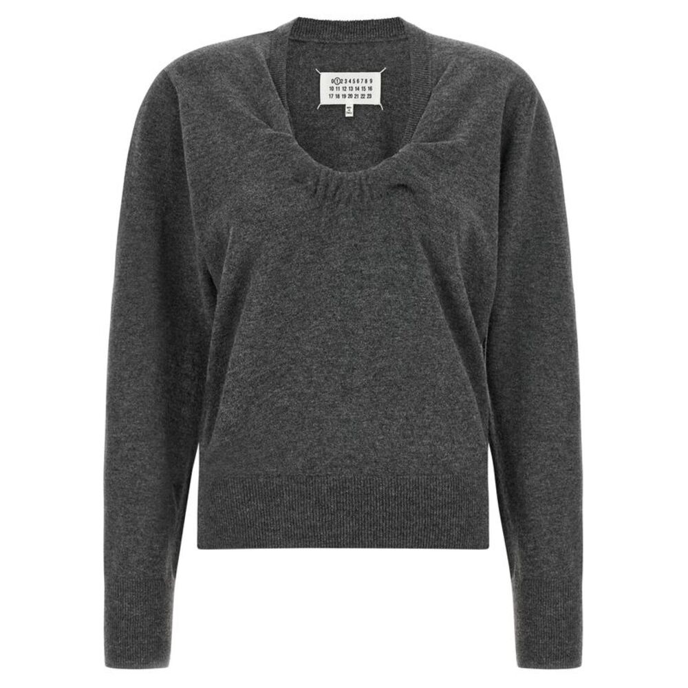Maison Margiela Gray Virgin Wool Women's Cardigan